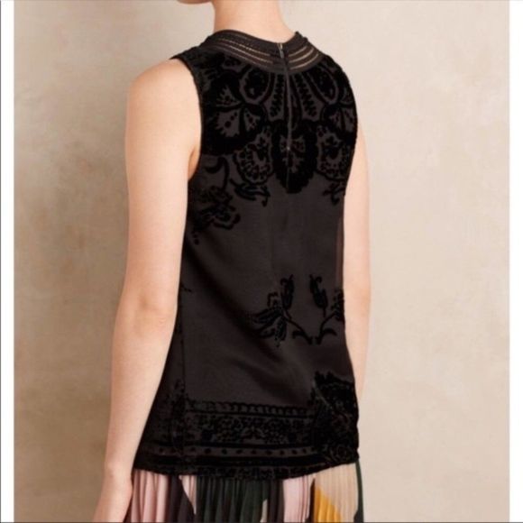 Anthro Meadow Rue Fanya Shell V Neck Tank Top XS - Picture 3 of 8